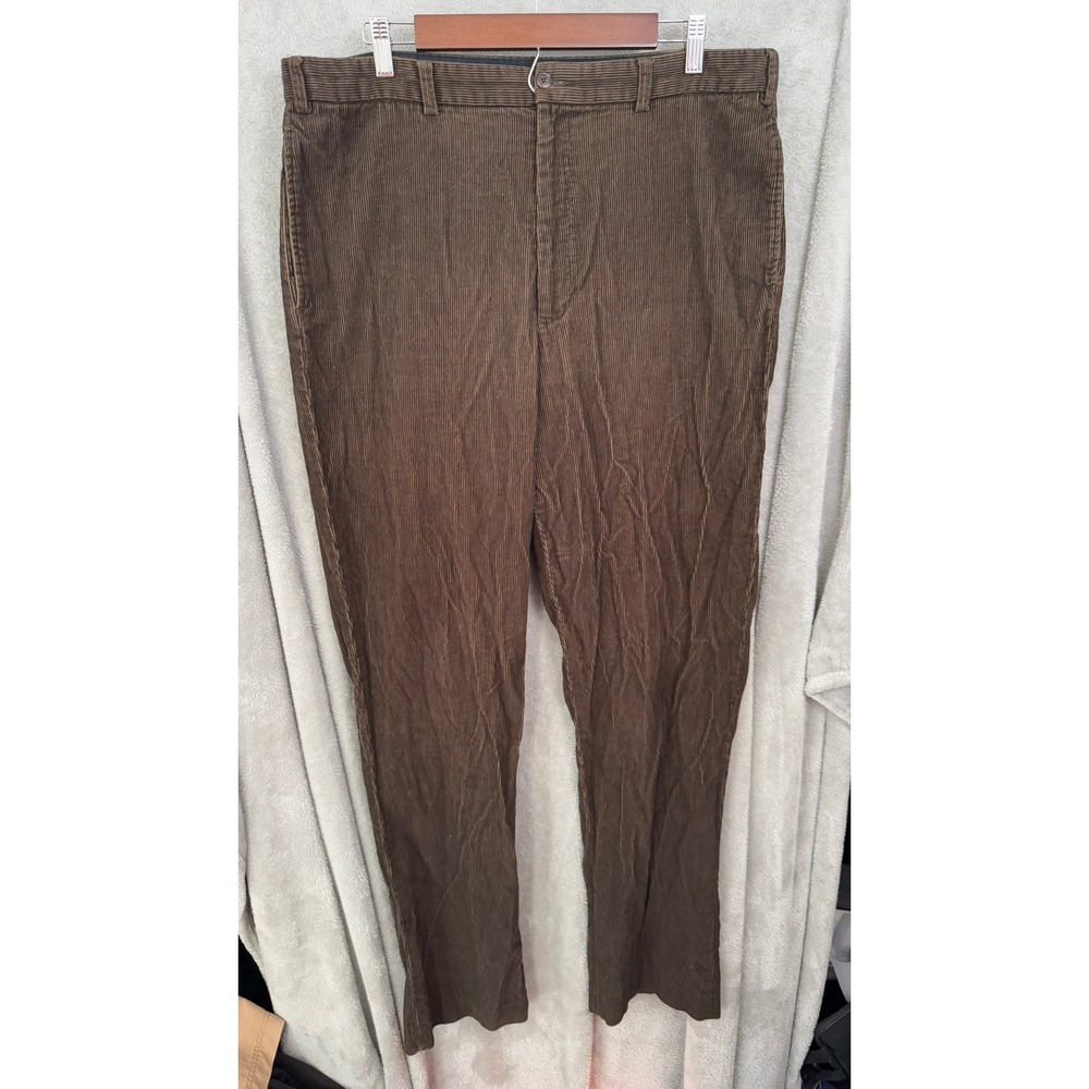 Eddie Bauer Mens Corduroy Pants Tall Brown 38x34 Cotton Casual Trousers